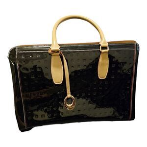 ARCADIA Black Patent Leather Satchel Handbag